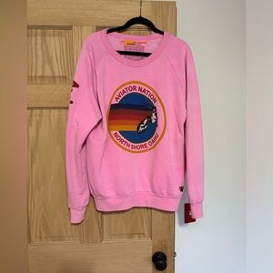 Aviator Nation hot pink sweatshirt- size large